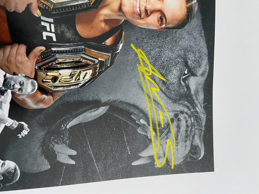 Photo-Amanda Nunes 11 by 14 signed Montage