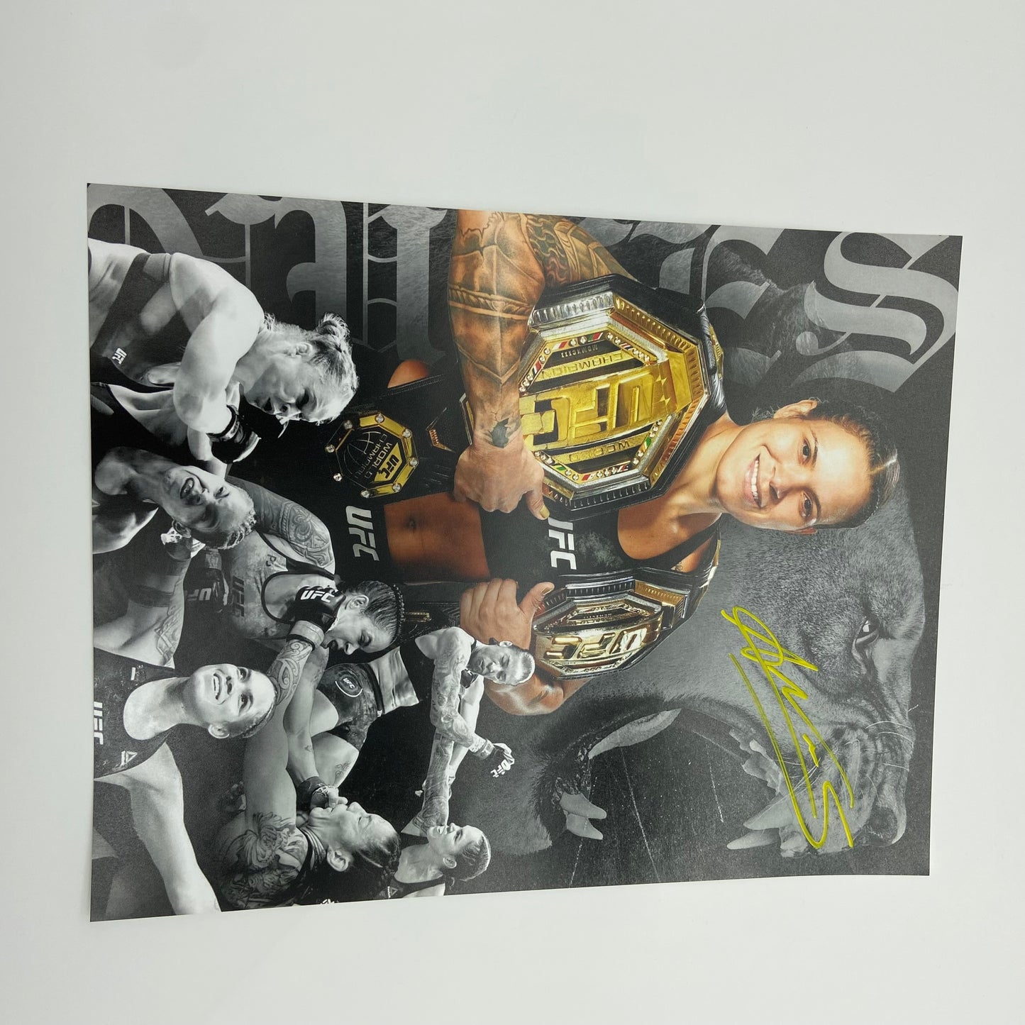 Photo-Amanda Nunes 11 by 14 signed Montage