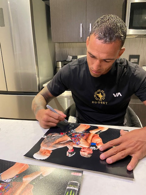 Photo-Charles Oliveira signed 11 by 14-Chandler fight image