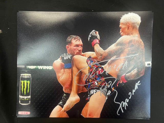 Photo-Charles Oliveira signed 11 by 14-Chandler fight image