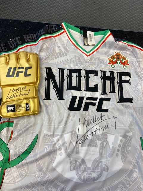 Glove -GOLD AND JERSEY (UFC NOCHE SIGNED) VALENTINA SHEVCHENKO COMBO