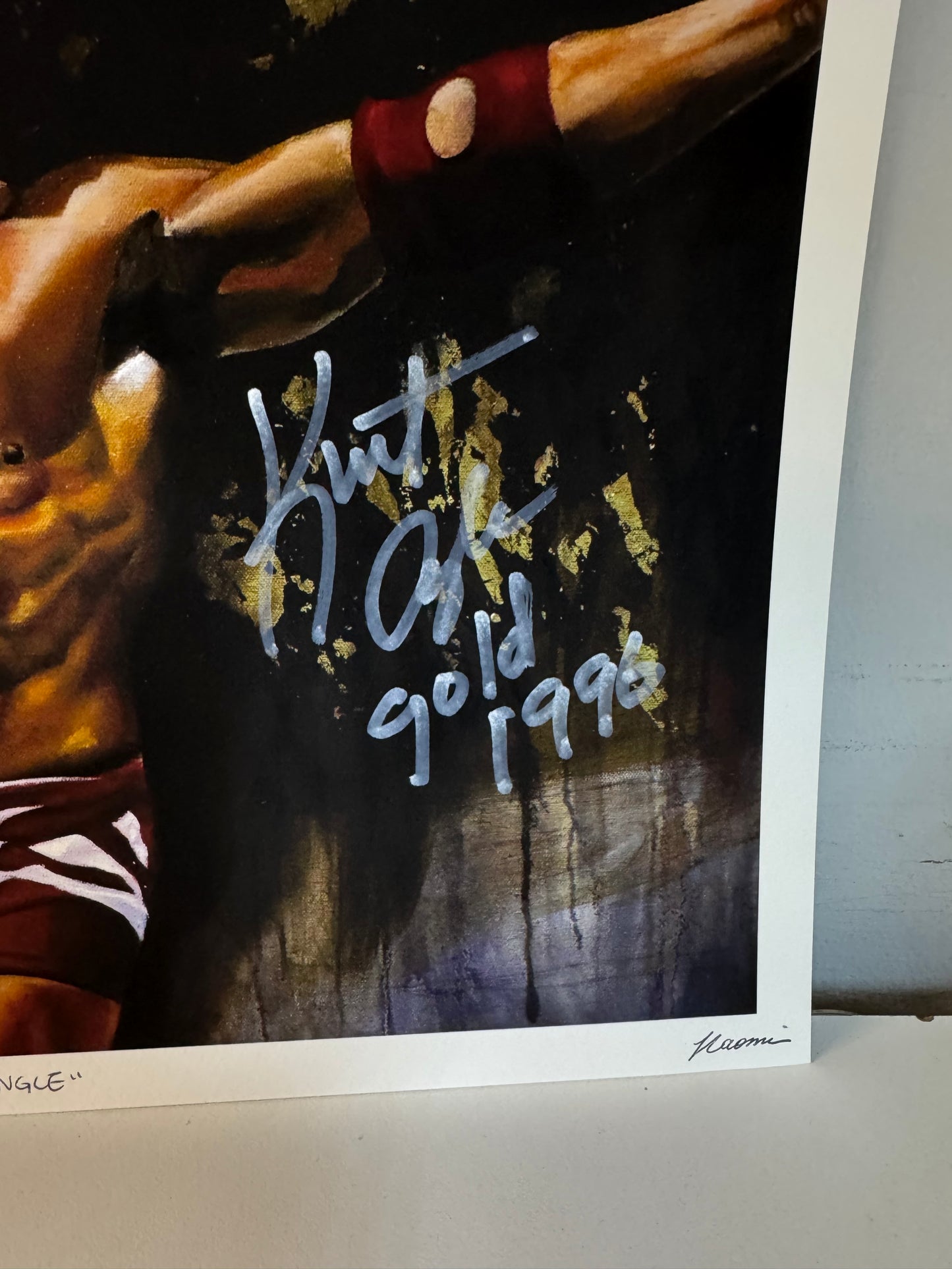 Print-Kurt Angle 11 by 14 Archival quality -signed and Inscribed  "Gold 1996"