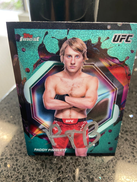 Card-Aqua Paddy Pimblett signed Topps Finest Trading Card